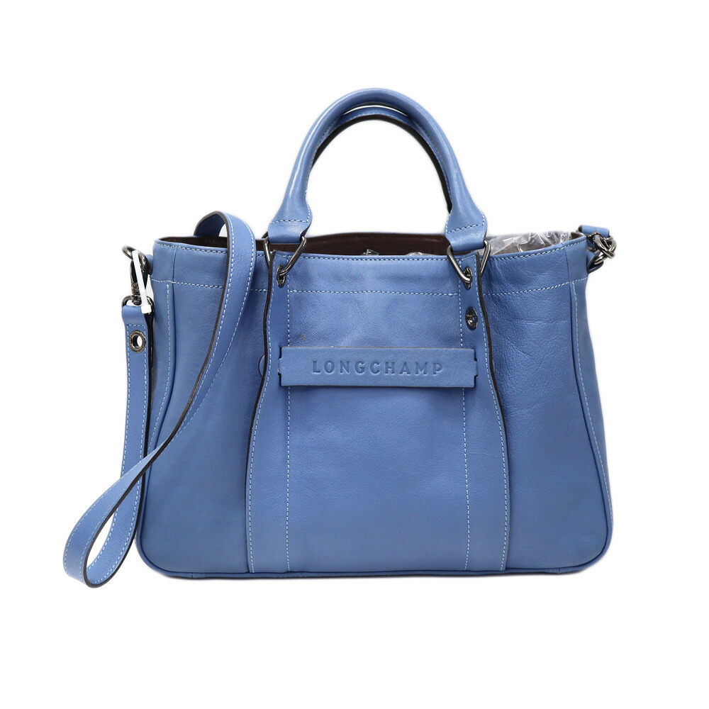 ロンシャン Longchamp ロンシャン3D 2WAY御徒面子 なめし革 レディース 青色【中古】