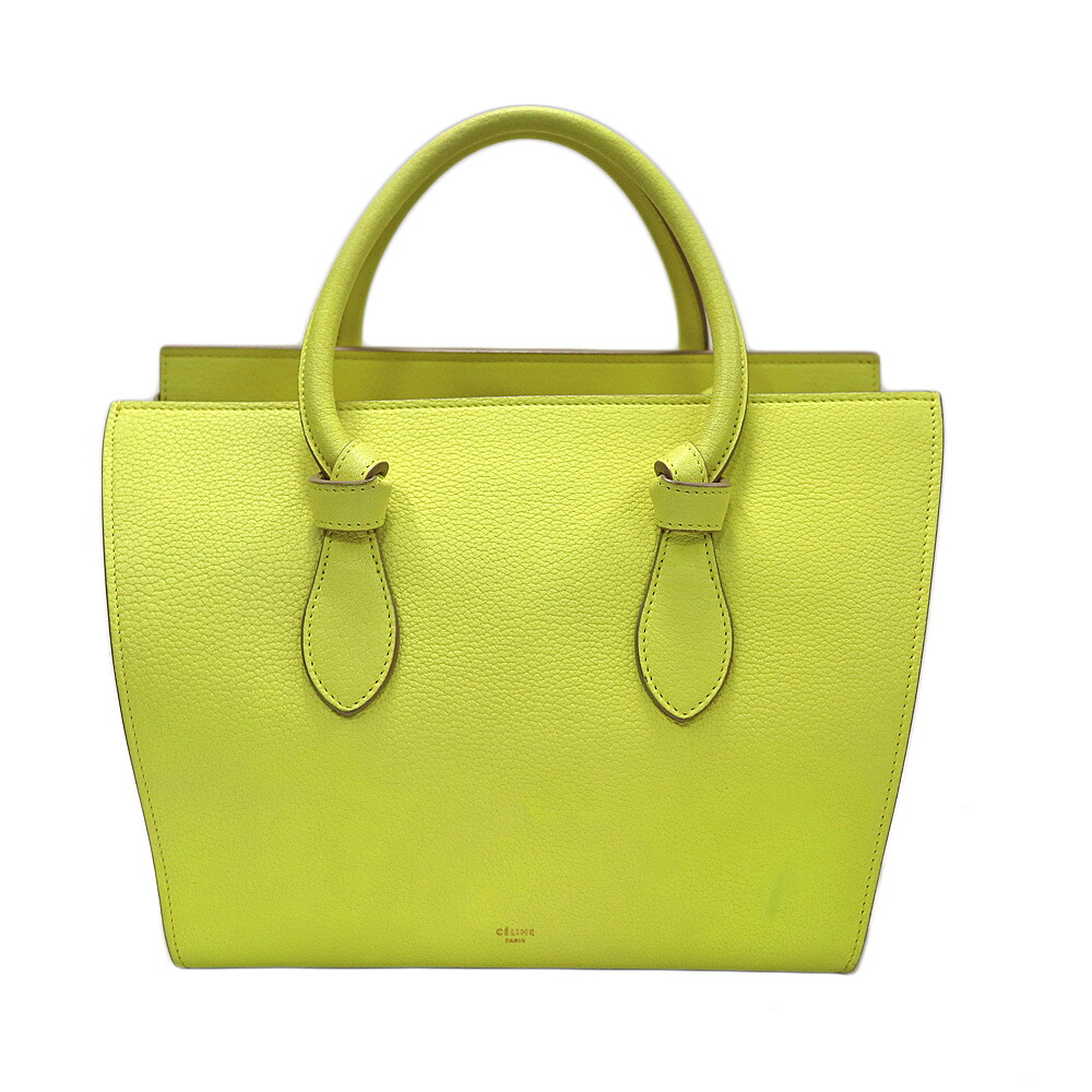 セリーヌ CELINE 175883 五分五分御徒面子 なめし革 レディース黄色系【中古】