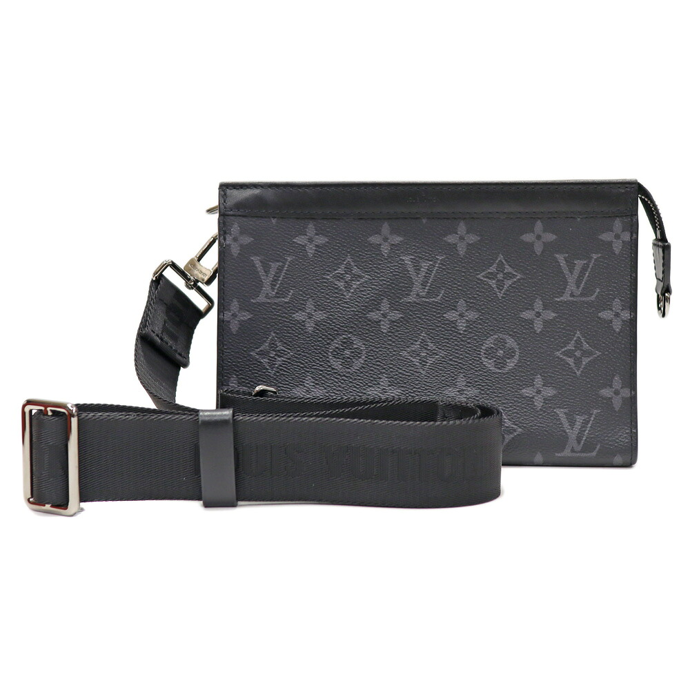 ルイヴィトン Louisvuitton M81124 ガストン・ウェアラブル ウォレット ショルダーバッグ 上塗り帆布 メンズ 黒いこと ×薄墨色【中古】