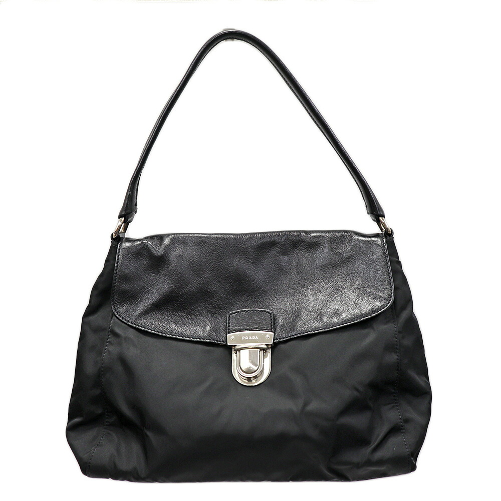 プラダ Prada BR1914 一ショルダーバッグ ナイロン ユニ一発やる 黒いこと 【中古】