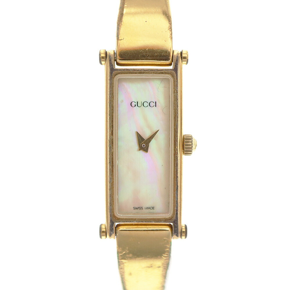 グッチ Gucci  1500L 石英 サクラ色貝殼文字記号盤 レディース 石英【中古】