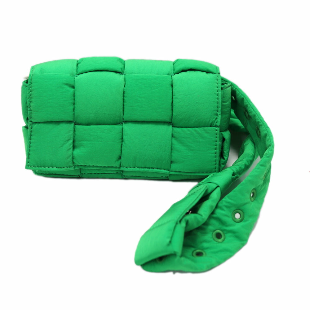ボッテガヴェネタ Bottega Veneta 679763 パテッドテック テープ ショルダーバッグ ナイロン 緑であること ユニ一発やる【中古】