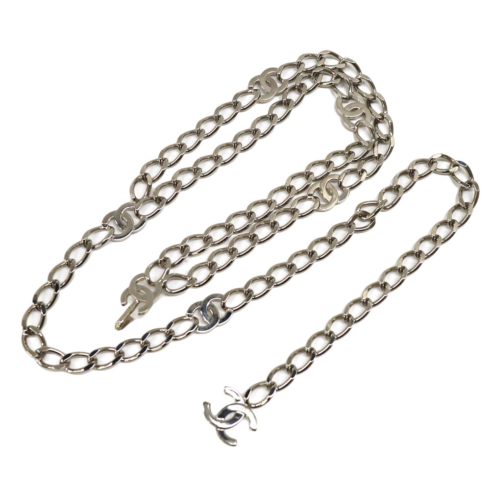 楽天市場】【CHANEL】シャネル チェーンベルト 金メッキ×レザー 黒 95A