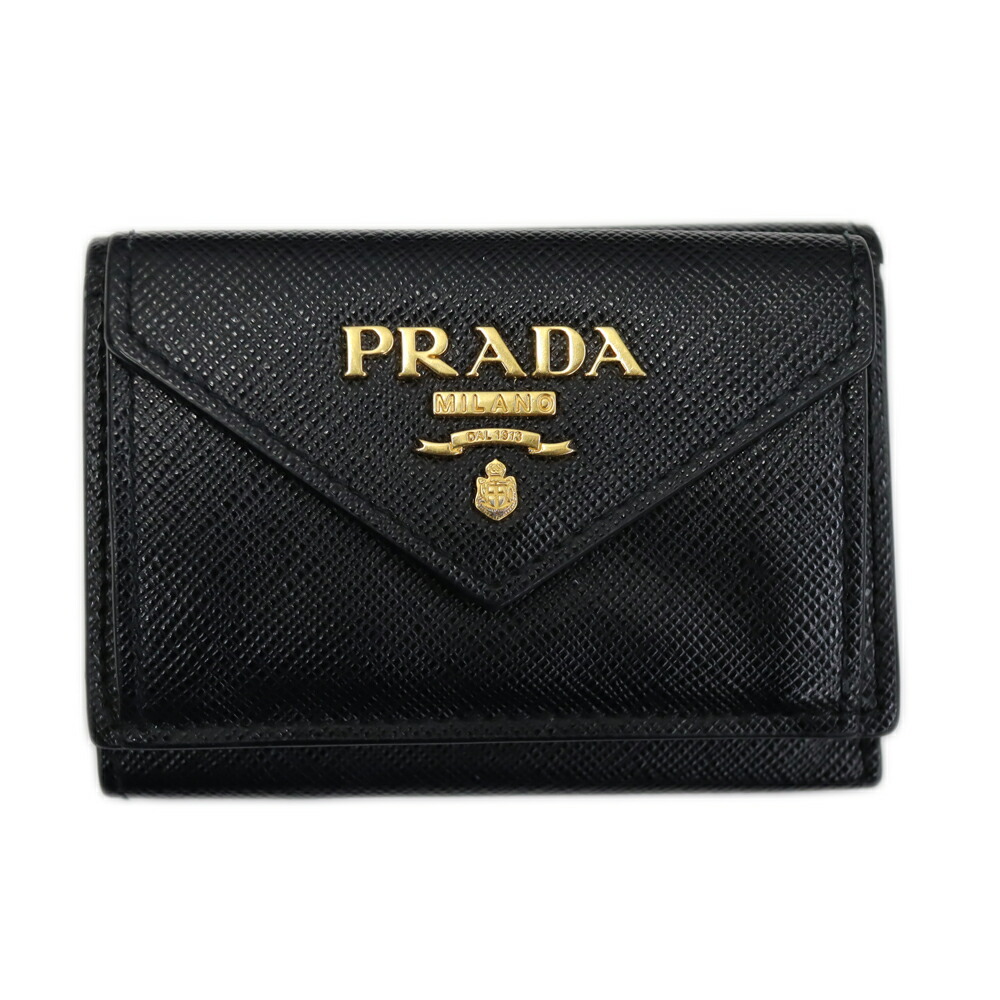 【美品✨】プラダ ヴィッテロダイノ 三つ折り財布 レター型 レザー ベージュ 美品✨プラダ♡バイカラーベージュピンク レター型三つ折り財布
