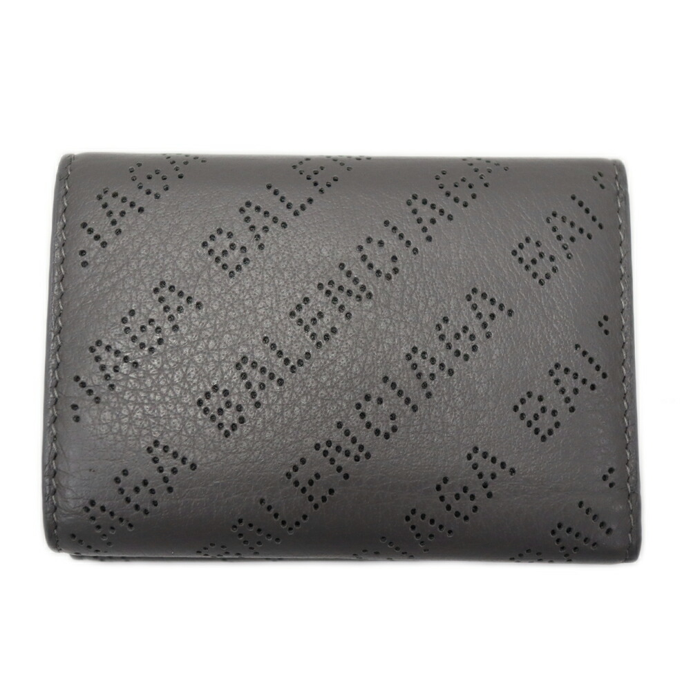 未使用級　バレンシアガ　付属品完備　折り財布　パイソン　レザー　型押し　シルバー 未使用級 バレンシアガ 付属品完備 折り財布 パイソン レザー 型