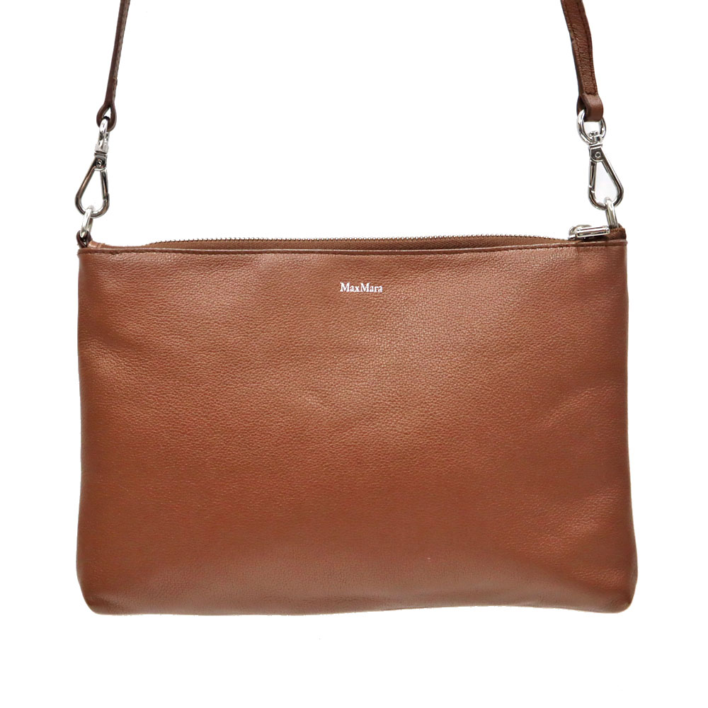 マックスマーラ MaxMara ショルダーバッグ 肩かけ 子ウシ ユニ一発やる 赤銅色【中古】