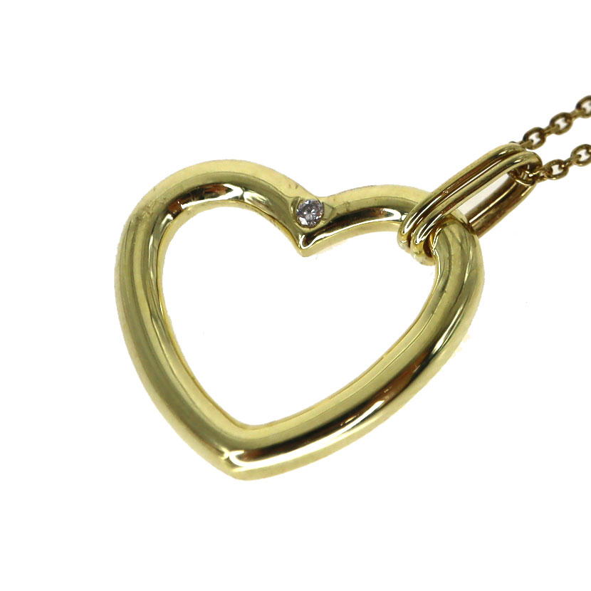 ティファニー Tiffany&co. オープンハートネックレス K18 18金イエローゴールド ダイヤモンド レディース ゴールド 【中古】｜質屋かんてい局 店