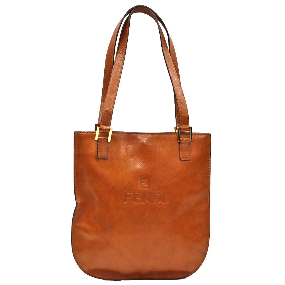 フェンディ Fendi オールレザー ハンドバッグ レザー レディース ブラウン【中古】