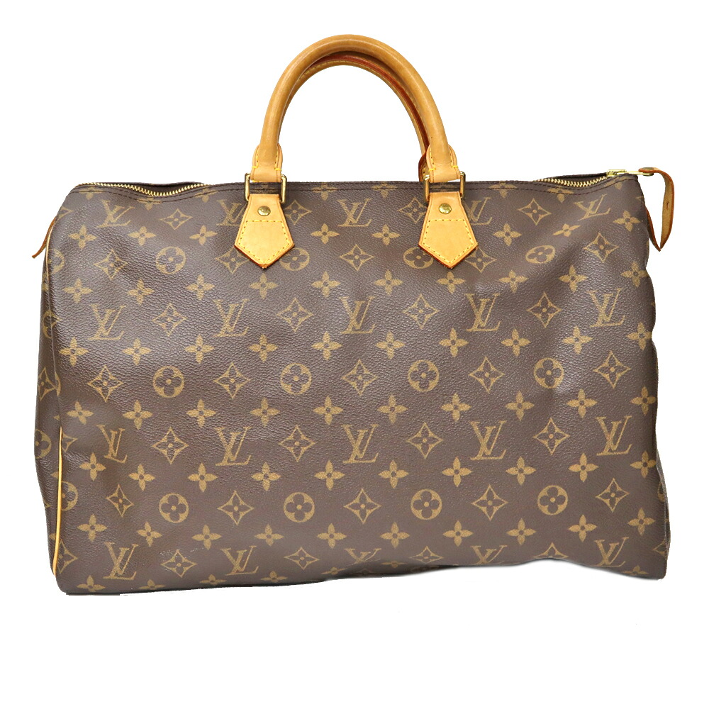 ルイヴィトン Louis vuitton M41522 スピーディ40 レディース モノグラム帆布 なめし革 赤銅色【中古】