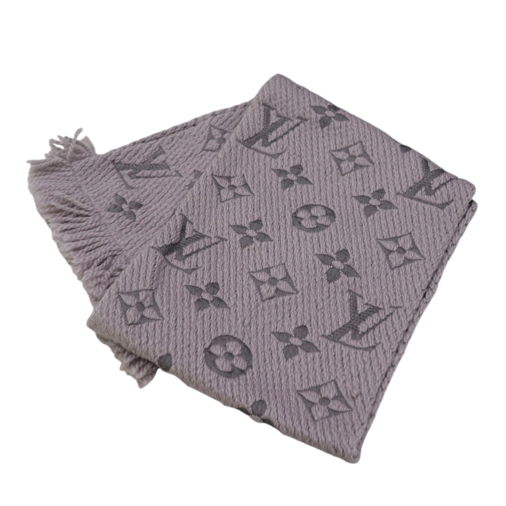 ルイヴィトン Louis vuitton M74742 エシャルプ・ロゴマニア マフラー ウール シルク グレー【中古】|質屋かんてい局 店