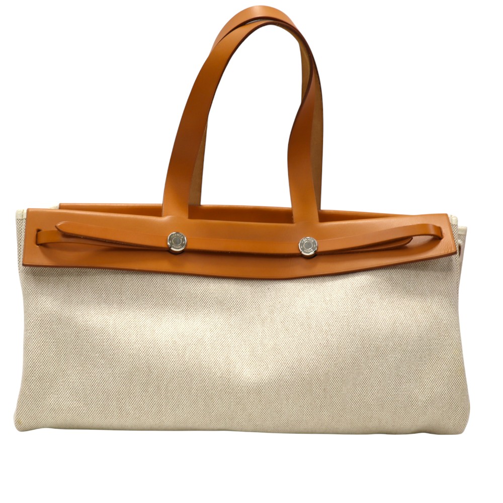 エルメス Hermes エールバッグカバス MM トワルアッシュ アイボリー&times;ブラウン系 2WAYバッグ 【中古】｜質屋かんてい局 店