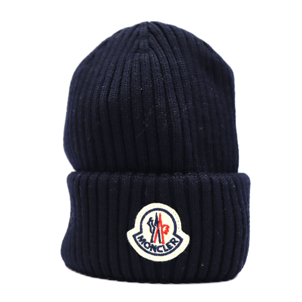 モンクレール Moncler E20910029900 ニット帽 ネイビー ユニセックス フリーサイズ【中古】｜質屋かんてい局 店