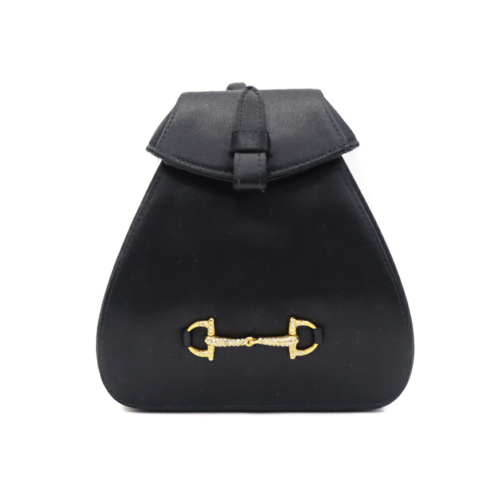 グッチ Gucci ホースビット リュックサック ミニ サテン レディース バッグ ブラック 【中古】|質屋かんてい局 店