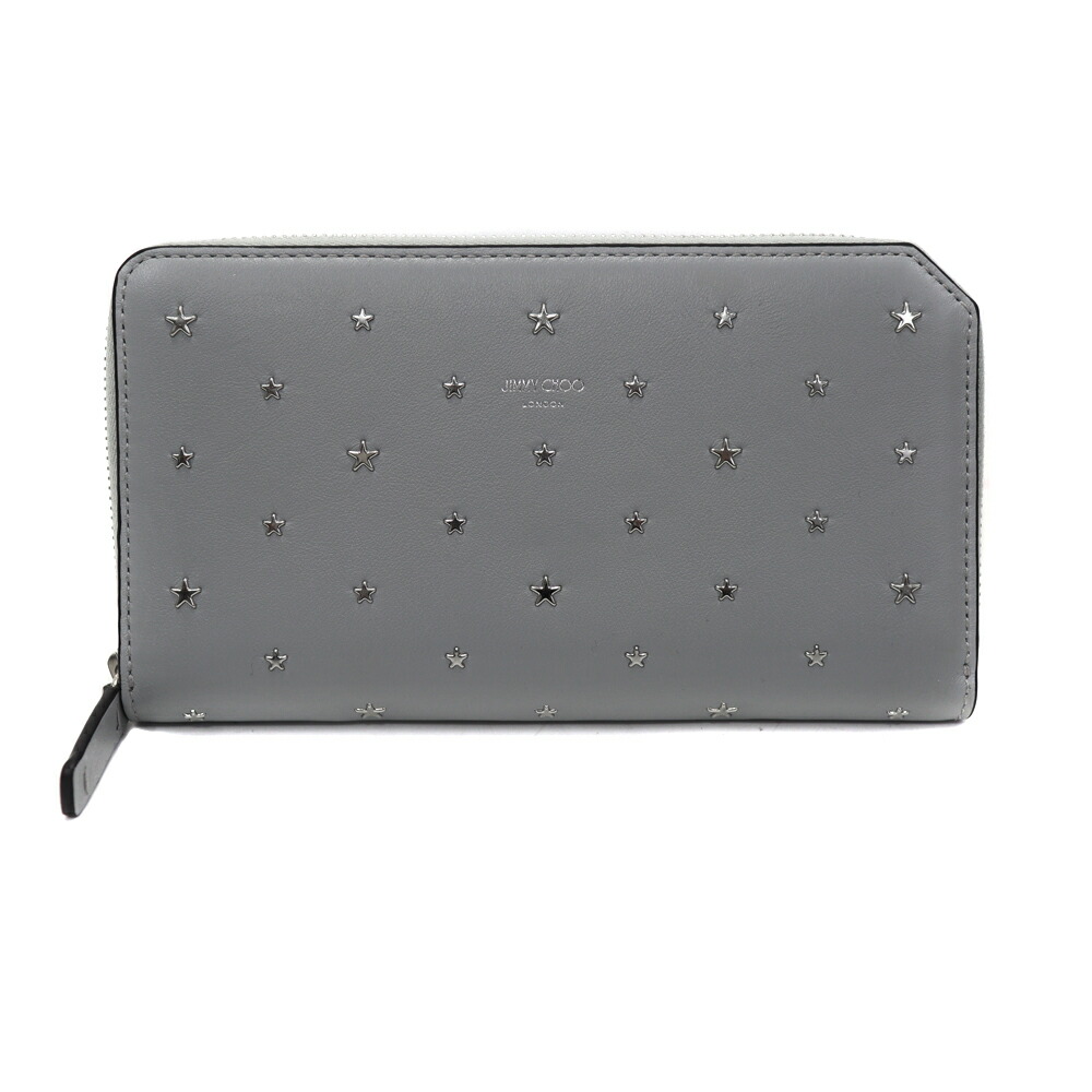 ジミーチュウ Jimmy choo ラウンドファスナー長財布 レザー グレー【中古】｜質屋かんてい局 店