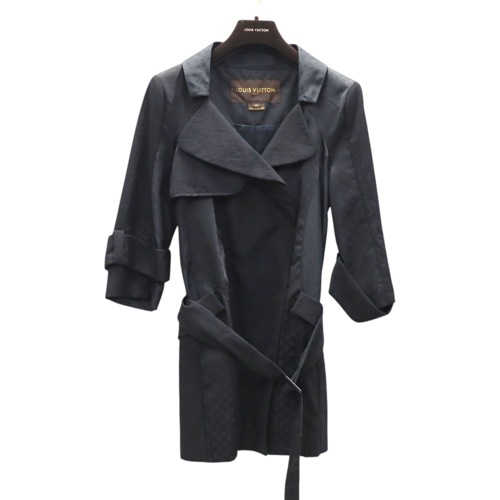 ルイ・ヴィトン Louis vuitton RW092W トレンチコート モノグラム レディース ナイロン ブラック【中古】｜質屋かんてい局 店