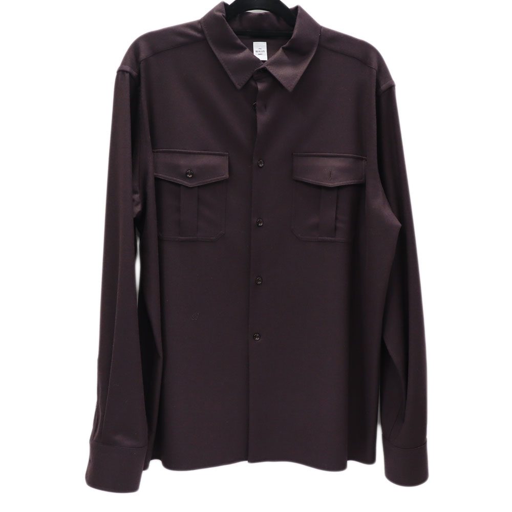 ベルルッティ Berluti R29HCL89WEBU ミリタリーシャツ ボルドー系 メンズ ウール【中古】｜質屋かんてい局 店