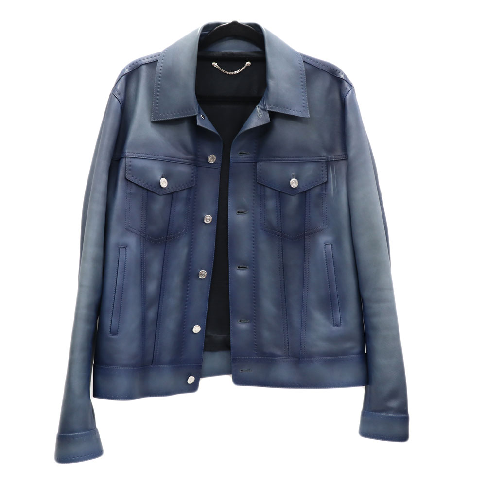 ベルルッティ Berluti R22LBL113KAHX パティーヌ 子ウシ なめし革上衣 メンズ 青碧系 【中古】