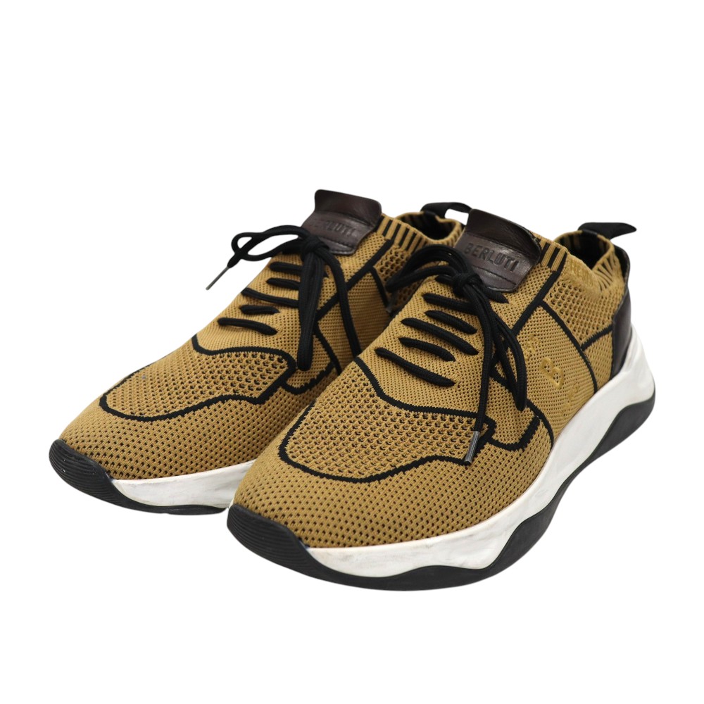 ベルルッティ Berluti 編み物スニーカー メンズ 点火装置赤銅色系【中古】