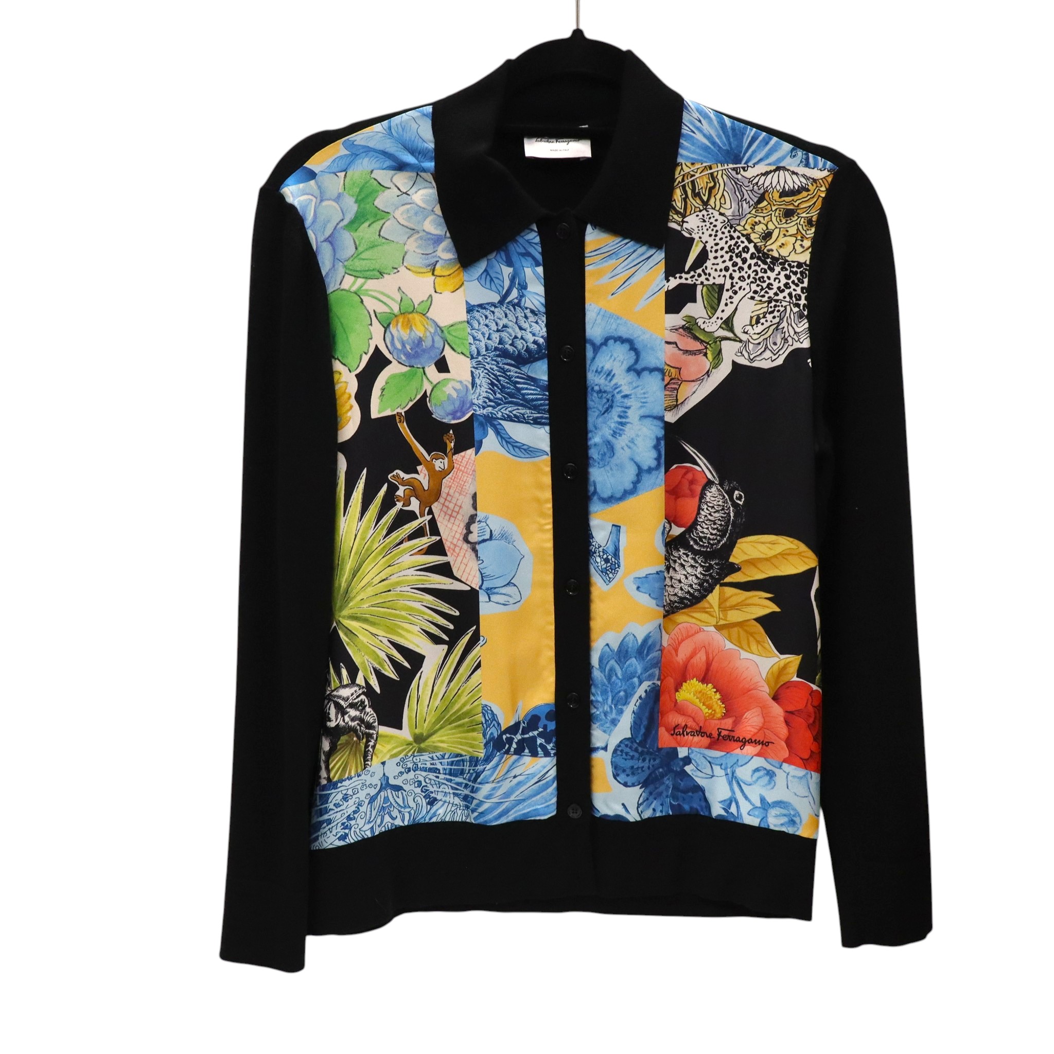 サルヴァトーレ フェラガモ Salvatore Ferragamo  ジレー 黒いこと 絨毛 地絹【中古】