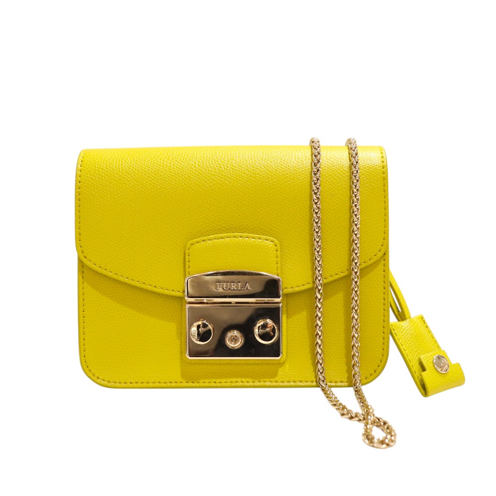 フルラ Furla G6400/S6 大都市 ショルダーバッグ なめし革 レディース 黄色【中古】