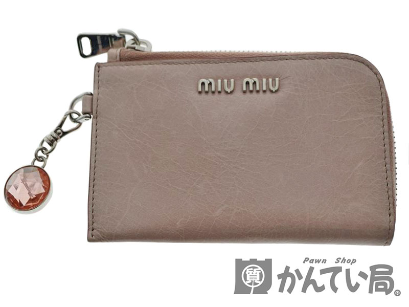 L字ファスナー財布 Mughetto Miu レザー Miu シルバー金具 Mughetto レディース Miu レディース 質屋かんてい局北名古屋店 ミュウミュウ 5pp035 ピンク系 中古 Used 7 N19 1525 質屋かんてい局 店 質屋かんてい局北名古屋店