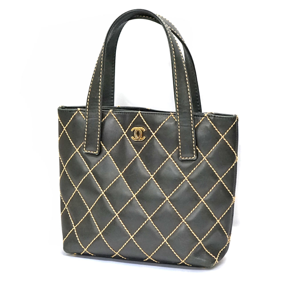 21人気の シャネル Chanel ワイルドステッチトート ハンドバッグ レディー 中古 ハンドバッグ Instalaciones Utorak Com Ar