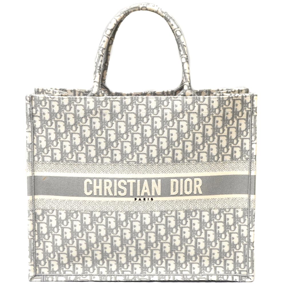 Christian Dior【クリスチャンディオール】M1286ZRIW ブックトート ラージ ハンドバッグ トートバッグ 肩掛け キャンバス  ジャガード オブリーク エンブロイダリー ユニセックス グレー系 鞄【中古】 USED-8 質屋 かんてい局北名古屋店 n22-8304 |  質屋かんてい局