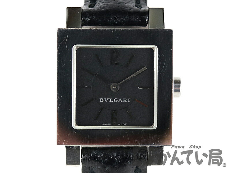 楽天市場 Bvlgari ブルガリ Sq22sl クアドラード レディース クォーツ 黒文字盤 スクエア Ss レザー 腕時計 電池交換済み 中古 Used B かんてい局小牧店 C18 11 質屋かんてい局 楽天市場店