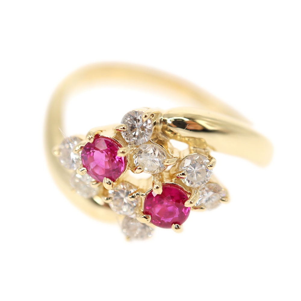 K18 18金 ルビー0.44ct ダイヤモンド0.40ct リング 11号 4.5g レディース 指輪 質屋かんてい局春日井店【中古】