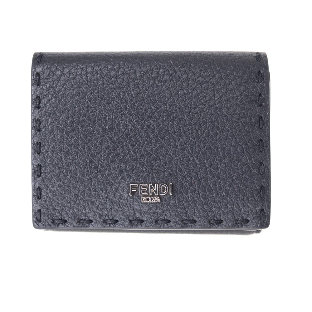 フェンディ Fendi 7M0280 セレリア コンパクトウォレット レディース なめし革 黒いこと【中古】