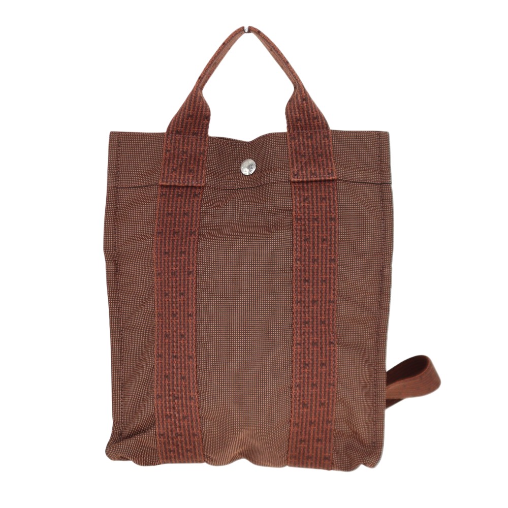 エルメス Hermes エールラインアドPM 背嚢 ナイロン帆布 レディース メンズ 赤銅色 【中古】