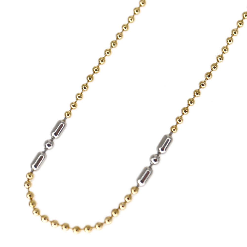 K18YG Pt850 18金イエローゴールド プラチナ850 ボールチェーンネックレス レディース 約45.5cm【中古】|質屋かんてい局 店