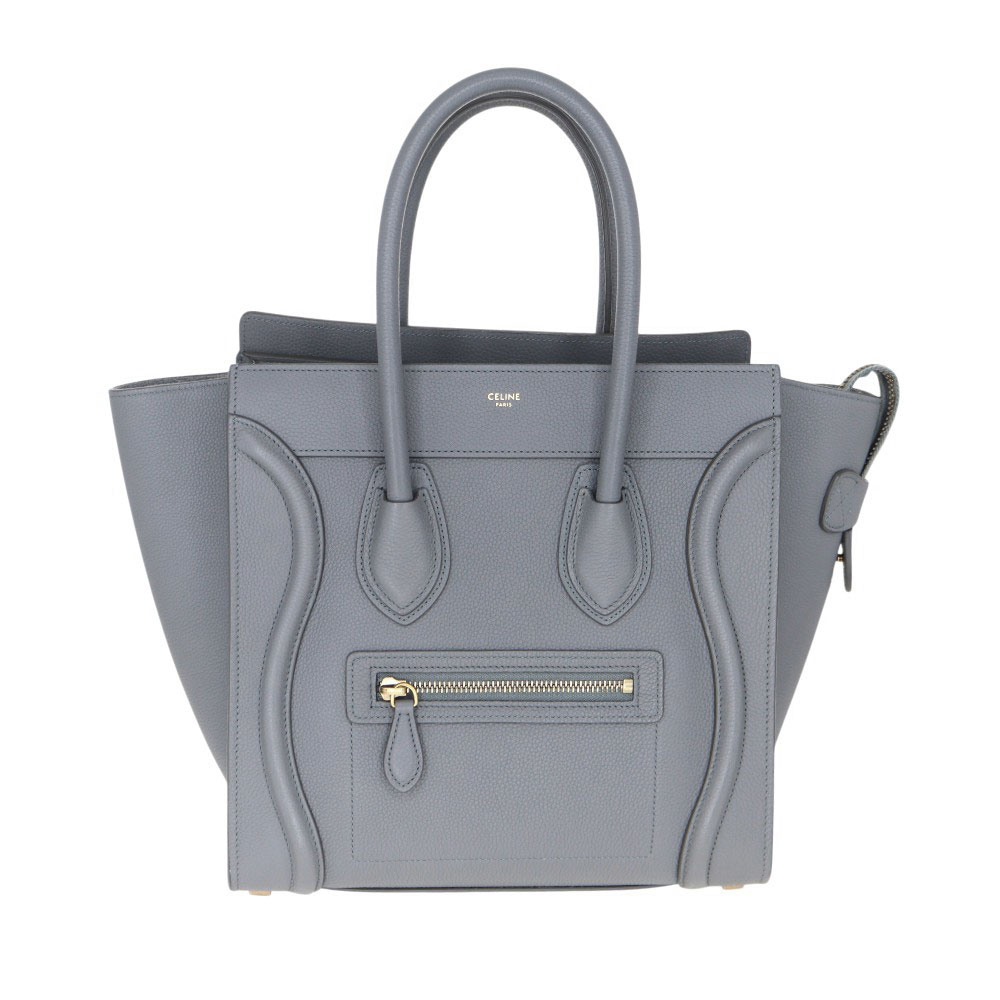 セリーヌ Celine ラゲージ マイクロショッパー ハンドバッグ レザー グレー系 レディース【中古】｜質屋かんてい局 店