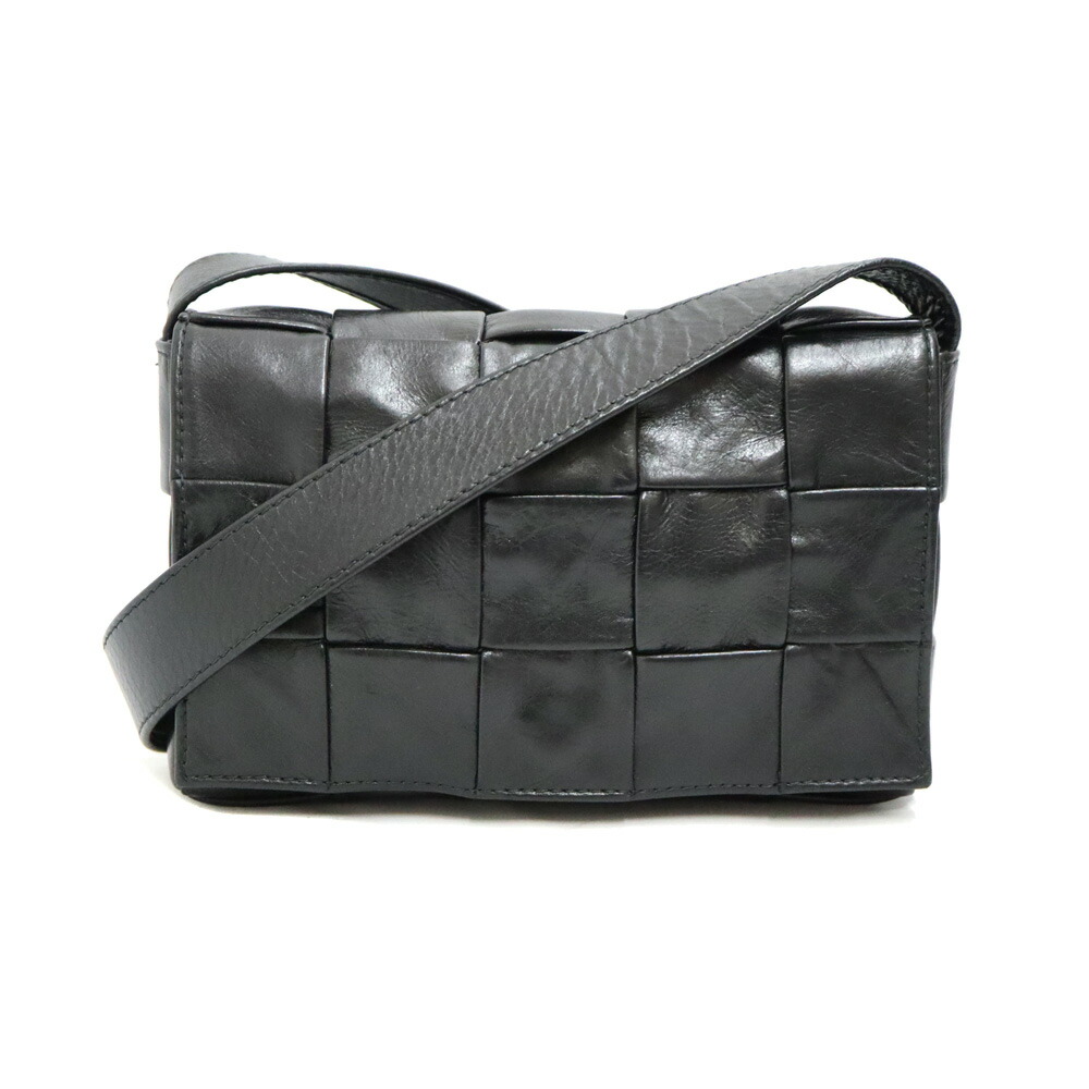 ボッテガヴェネタ Bottega veneta 717587 スモールカセットバッグ ショルダーバッグ レディース レザー ブラック【中古】｜質屋かんてい局 店