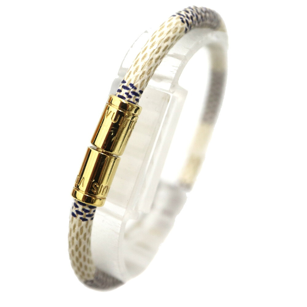 ルイヴィトン Louis vuitton M6607E ブラスレ･守りつづけるイット 腕輪 ユニ一発やる PVC 金属元素原料品 白いこと×ゴールド【中古】