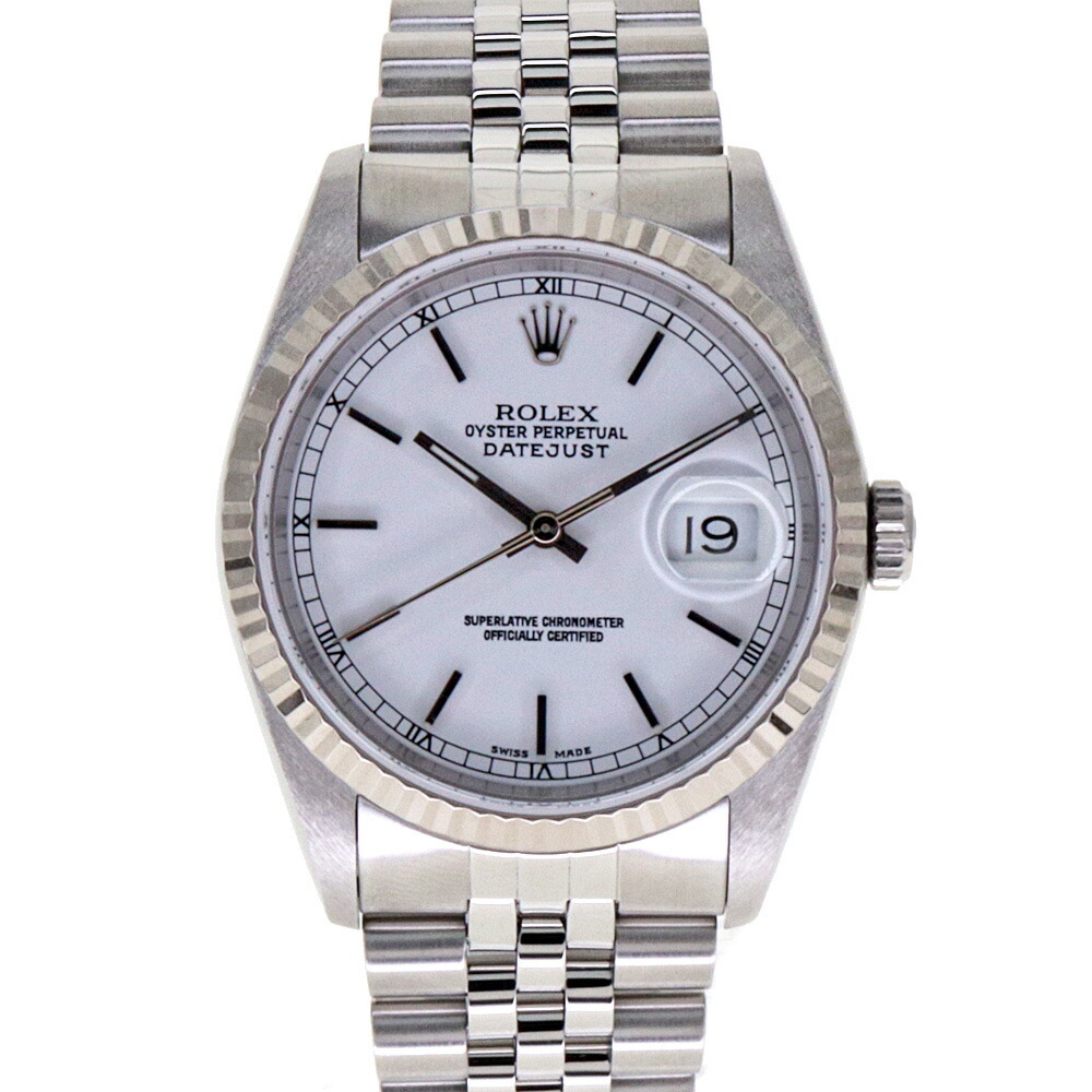 ロレックス Rolex 16234 デイトジャスト メンズ 自動巻き 腕時計 ホワイト文字盤 X番【中古】|質屋かんてい局 店