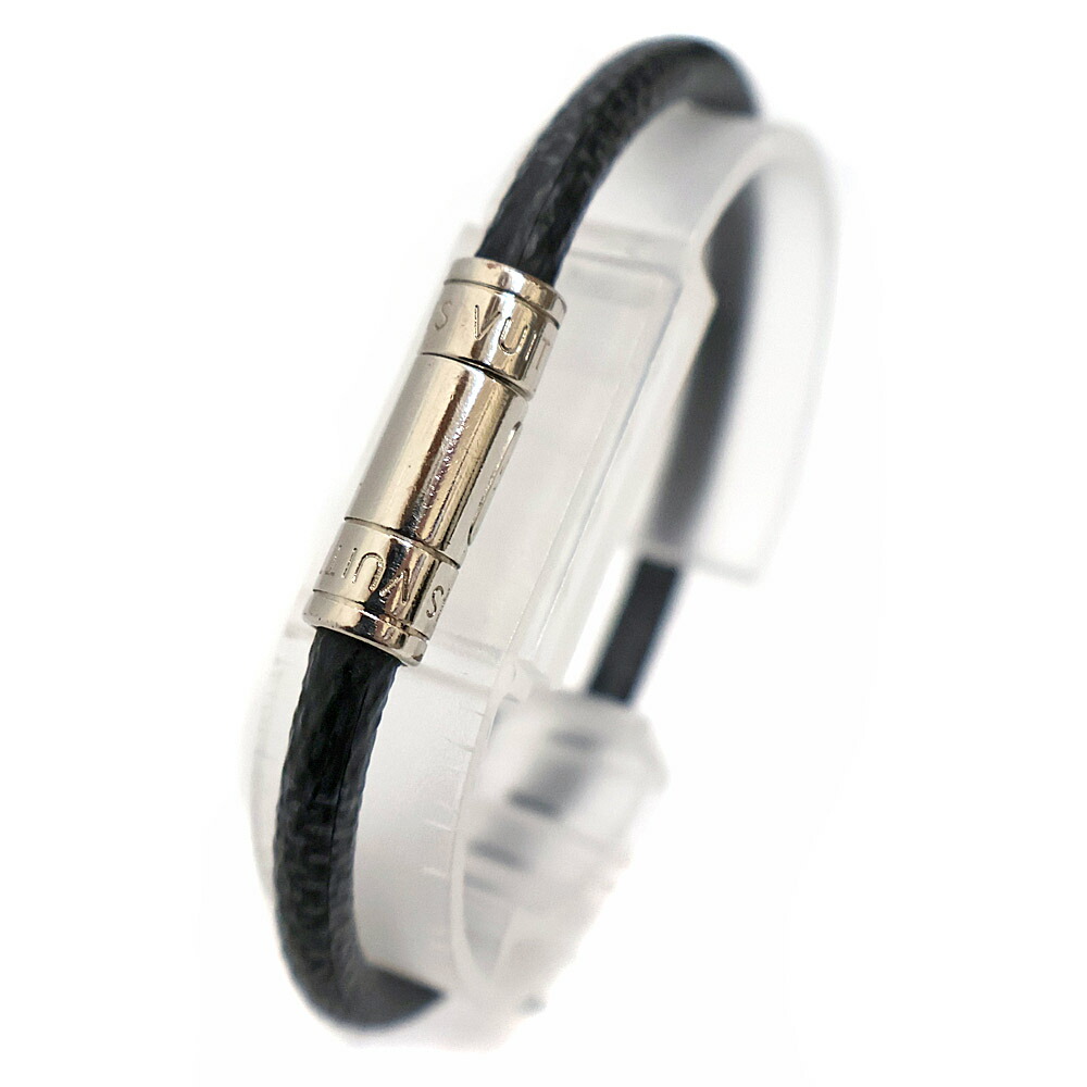 ルイヴィトン Louis vuitton M6140E ブラスレ･キープイット ブレスレット ユニセックス PVC 金属素材 ブラック×シルバー【中古】