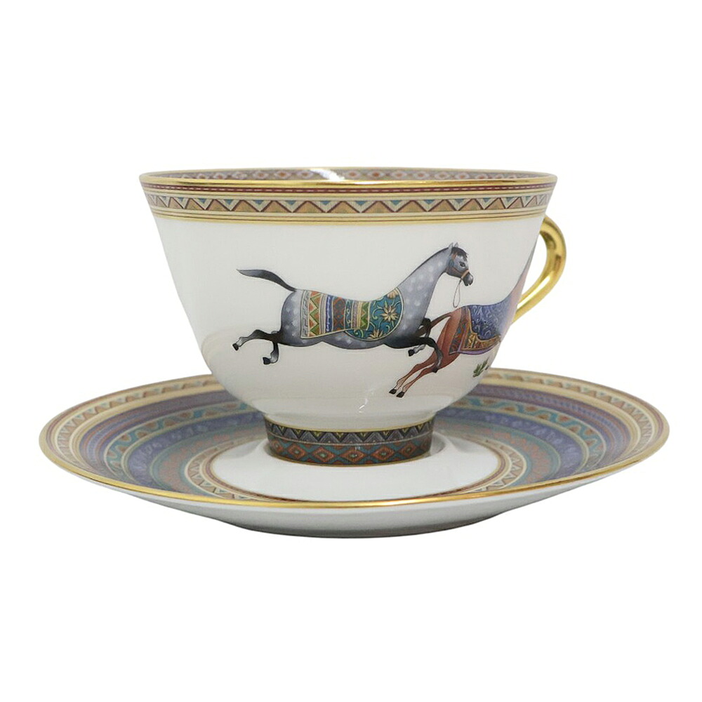エルメス Hermes シュヴァルドリアン No.4 優勝杯＆平円盤 ユニ一発やる 食器 ポーセリン 白いこと【中古】