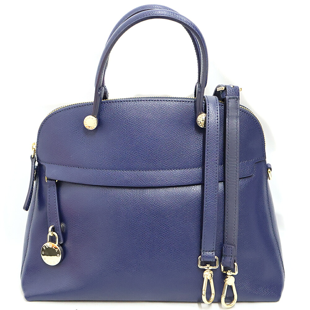 フルラ Furla 291563 2WAY御徒面子 ハンドバック ショルダーバッグ レディース なめし革 米国海軍【中古】
