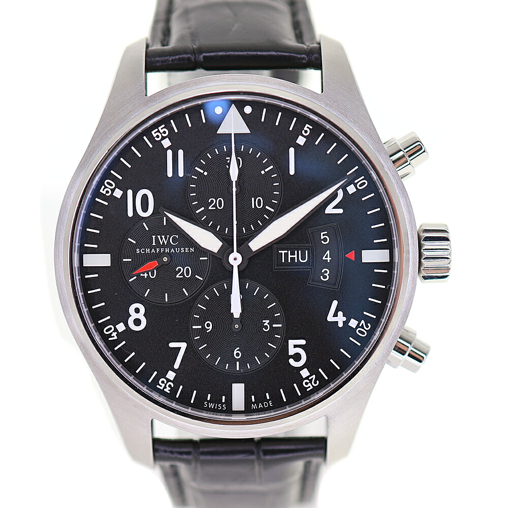 国際的・ウォッチ・カンパニー Iwc IW377701 パイロットウォッチ･クロノグラフ メンズ  自動小銃一巻き ウオッチ 黒いこと文字記号盤【中古】