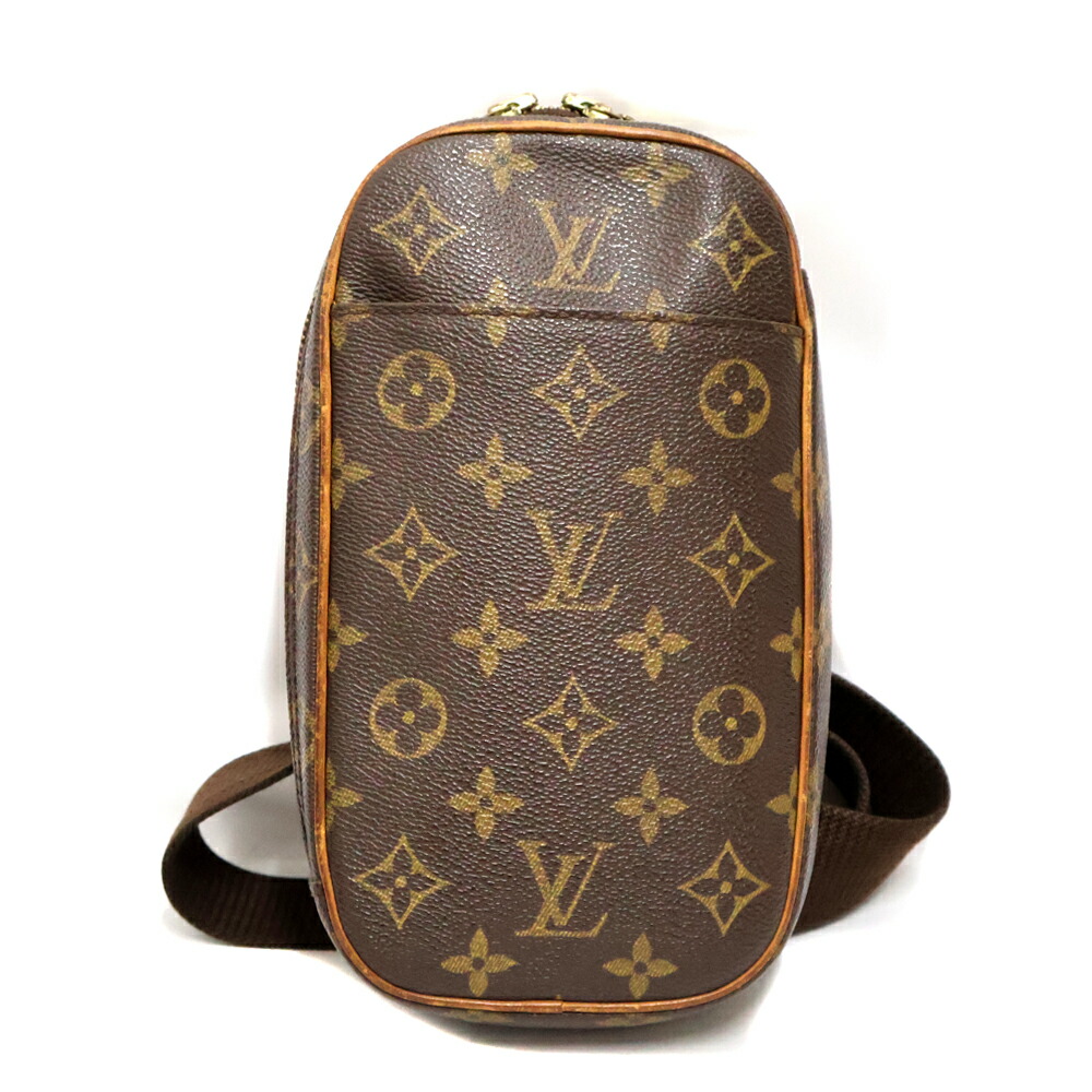 ルイヴィトン Louis vuitton M51870 ポシェット･ガンジュ 上半身御徒面子 ユニ一発やる PVC/なめし革 赤銅色【中古】