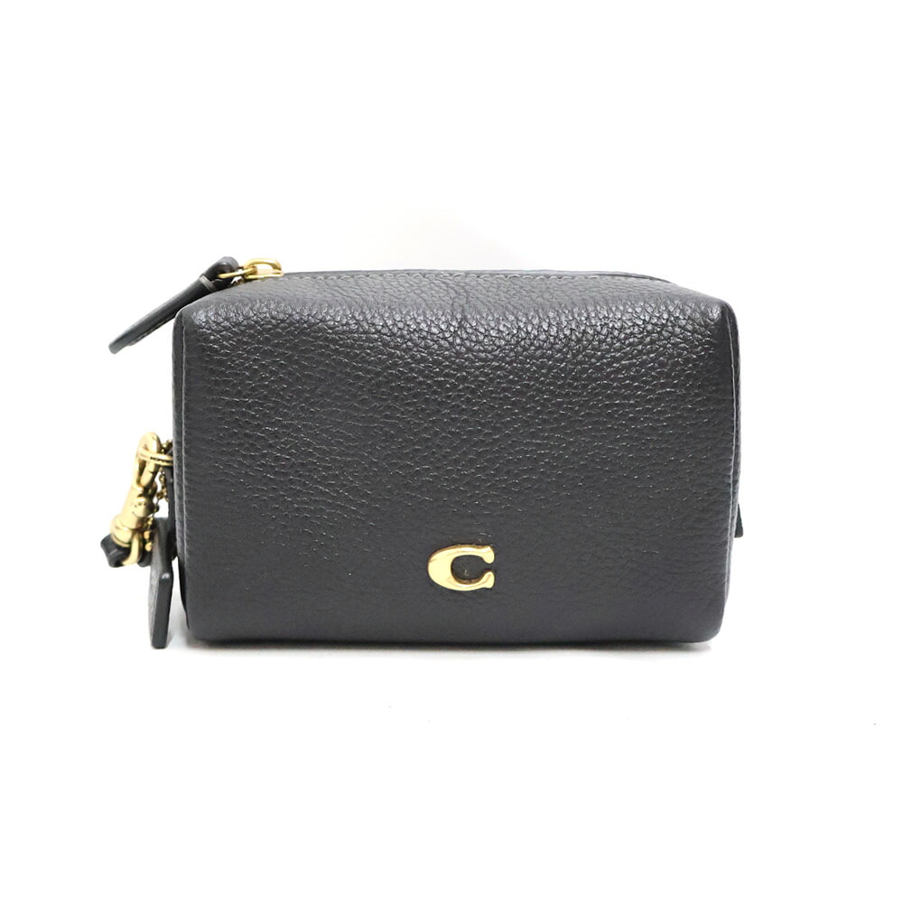 コーチ職 Coach CEF81 合財袋 小容れもの レディース なめし革 黒いこと【中古】