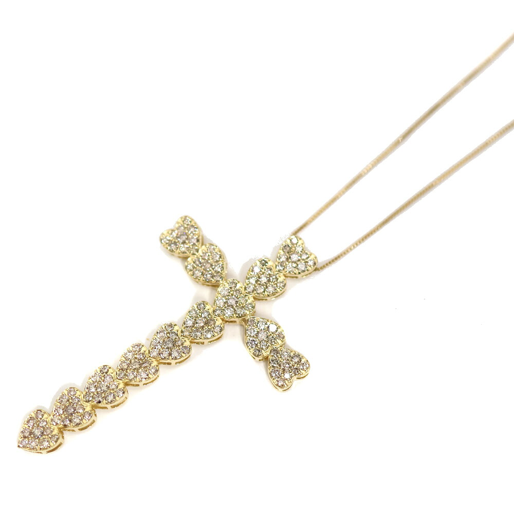 K18 18金 ダイヤモンド ネックレス レディース イエローゴールド【中古】｜質屋かんてい局 店