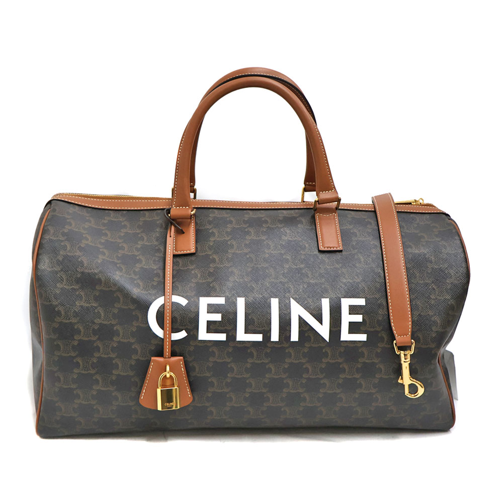 セリーヌ Celine 191482CXY ラージ ヴォヤージュバッグ ボストンバッグ ユニセックス PVC/レザー ブラウン【中古】｜質屋かんてい局 店