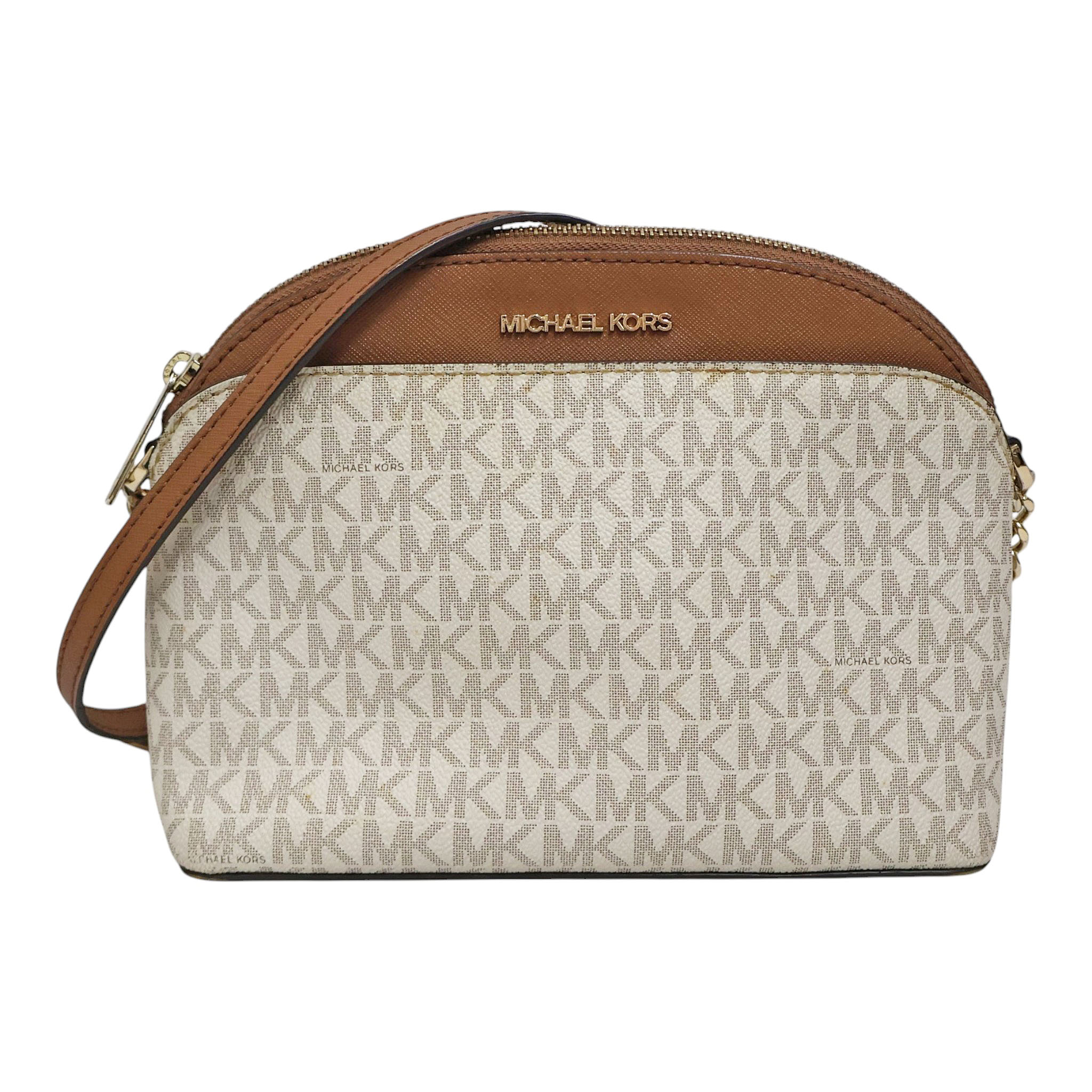 マイケルコース Michael Kors 35T9GTVC2B ショルダーバッグ 鞄 レディース PVC/レザー アイボリー&times;ブラウン【中古】｜質屋かんてい局 店