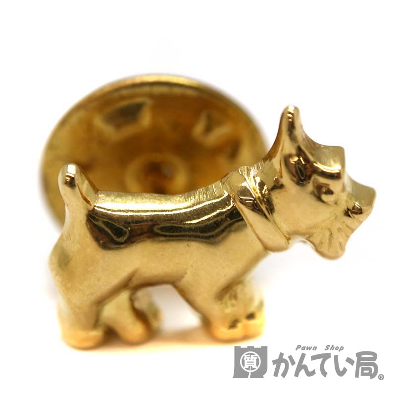 K18 ピンブローチ 金 ゴールド 750表記 犬 ジュエリー 新品仕上げ済み USED-9 a3103369028600018 質屋 かんてい局茜部店