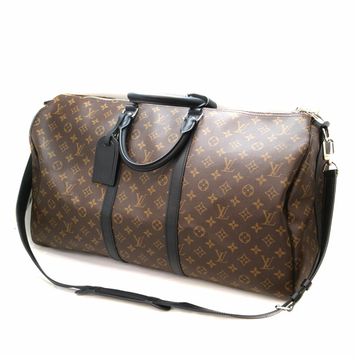 本格派ま モノグラムマカサー キーポル バンドリエール55 Vuitton ルイ ヴィトン M Louis ブラウン系 ブラック系 かんてい局茜部店 質屋 Used 7 中古 1 6408 メンズ 旅行用バッグ ボストンバッグ メンズバッグ Williamsav Com