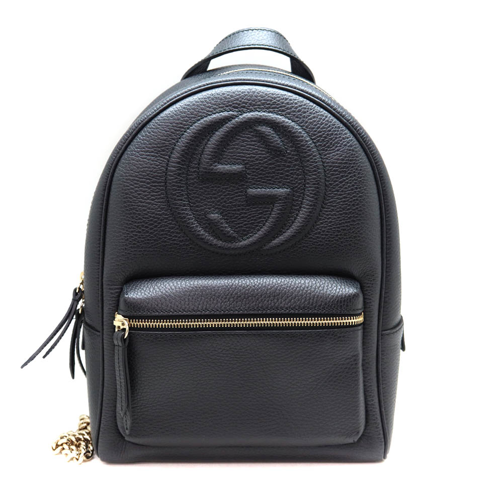 【美品】GUCCI ブラックテクノ　キャンバスバッグパック 極美品】GUCCI テクノキャンバス バックパック リュックサック