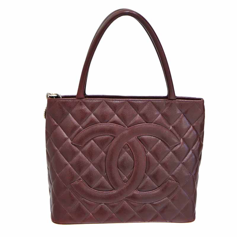 シャネル Chanel A01804 復刻トートバッグ レザー キャビアスキン ボルドー レディース【中古】 126,400円