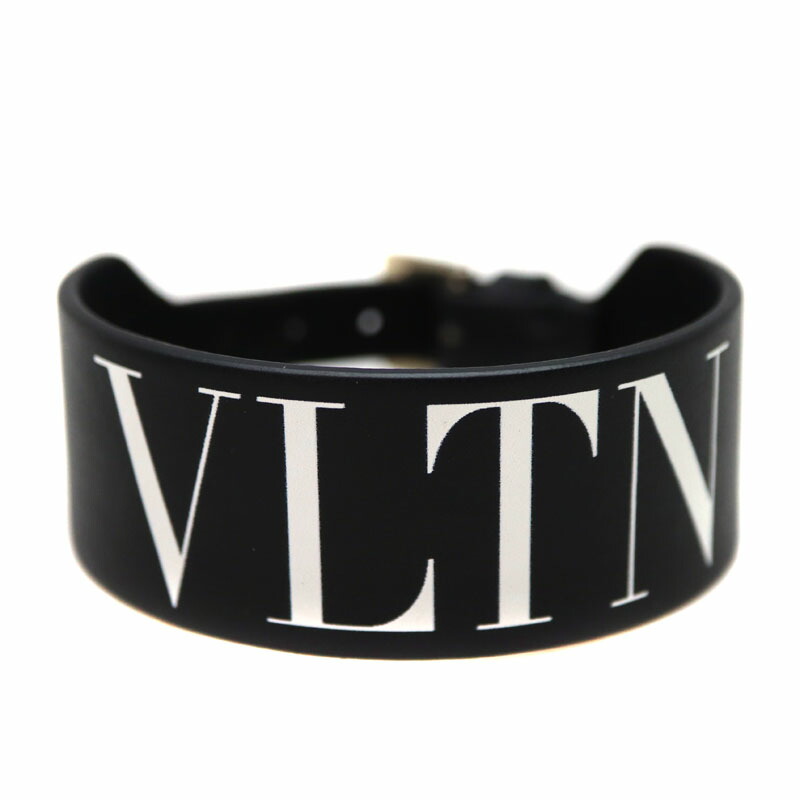 ヴァレンティノ Ventino レザーブレスレット ブラック 【中古】